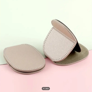 Miroir pliant portable, miroir à rouge à lèvres, miroir de voyage ovale en cuir, cadeau de Noël. - Product Image 2