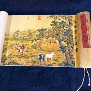 Rouleau <span class=keywords><strong>de</strong></span> peinture chinoise vintage célèbre, <span class=keywords><strong>reproduction</strong></span> d'art antique montée sur brocart, 4 motifs au choix - Product Image 5