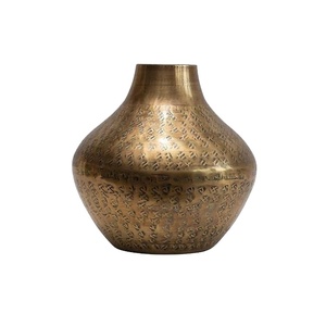 High Quality Traditional Style Table Top Centerpiece Metal <b>Vase</b> Look Elegant Antique <b>Gold</b> Finished with Aluminum Flower <b>Vase</b> - Product Image 5