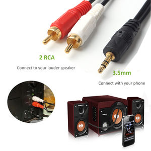 1,5 M Componente HD Audio Video Altavoz Cable PVC Chaqueta 3,5mm Macho a 2 RCA AV Cable - Product Image 4