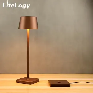 LEDタッチDimmablehホテルデスクナイトライトバッテリー充電ベース充電式コードレステーブルランプ