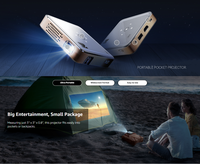 Projecteur DLP LED Cheersfly P60 pour Home Cinéma, Mise au Point Automatique, Compatible 3D, Sans Fil, Airplay, Miracast, 1080p, Taille d'Écran Maximale 100'', 50 Lumens ANSI