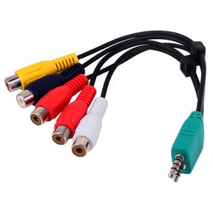 3.5mm+2.5mm 公头转 5 <span class=keywords><strong>RCA</strong></span> 母头插头音频视频 AV 适配器电缆，适用于液晶电视，全新设计 - Product Image 5