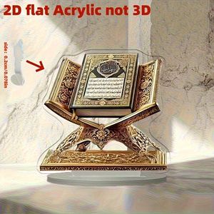 <span class=keywords><strong>Coran</strong></span> décoratif en acrylique doré sur socle, art islamique moderne pour <span class=keywords><strong>salon</strong></span> ou bureau, tendance maison européenne, Ramadan Kareem - Product Image 3