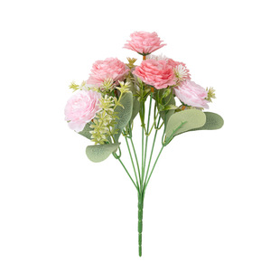 Ramo de Flores de Loto Artificiales de Lujo con 7 Cabezas de Tela de Seda para Decoración de Dormitorios, Exhibición en Interiores, Decoración de Bodas y Artículos de Decoración Suave - Product Image 1