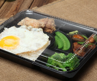 Boîte à Bento jetable en plastique, contenant alimentaire, 5 compartiments, pièces