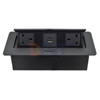 Enchufe de alimentación eléctrica de diseño emergente personalizado, enchufe del Reino Unido, montaje empotrado, salida de mesa de 2 CA para reuniones, mesas de conferencias, 220V, 16A