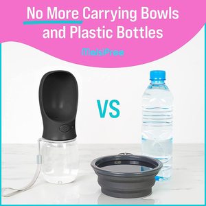 Botella de agua para cachorros, portátil a prueba de fugas con alimentador para beber, mascotas, viajes al aire libre, plástico de grado alimenticio para cachorros, botella de agua - Product Image 4