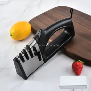 2024 venda imperdível acessórios de cozinha apontador de faca de cerâmica antiderrapante 4 estágios 4 em 1 apontador de faca