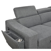 Canapé-lit en L deux places de style européen, rembourrage en éponge, durable, facile à nettoyer, écologique, avec porte-gobelets, pour appartement, villa, hôtel, centre commercial
