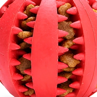 Balle de nettoyage dentaire colorée pour chien, jouet à mâcher interactif en TPR pour la distribution de friandises, enrichissement ludique et jeu roulant toutes saisons