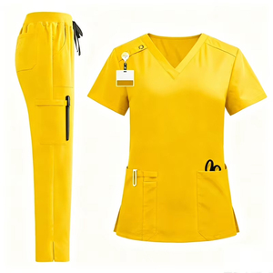 Tenues médicales pour femmes : Blouses et pantalons d'infirmière personnalisés, en tissu extensible, ensembles d'infirmières pour hôpital, tenues de travail sportives type jogger - Product Image 4