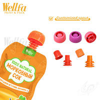 Sacs Doypack OEM d'usine avec logo personnalisé 200 ml, anti-fuite, pour boissons, aliments pour bébés, jus de carotte, liquides, avec bec verseur et fenêtre