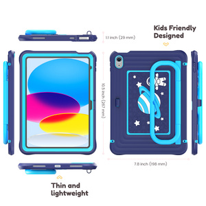 Housse de tablette en silicone avec poignée intégrée et bandoulière, étui pour enfants pour <span class=keywords><strong>iPad</strong></span> 10e génération/A16/Air 4/Air <span class=keywords><strong>5</strong></span>/Pro 11 pouces/<span class=keywords><strong>Mini</strong></span> 6e génération/A17 Pro - Product Image 5