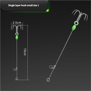 Tube de <span class=keywords><strong>coup</strong></span> lumineux en acier inoxydable parapluie crochet crevettes vivantes calmar élastique crevettes dos crochet pêche leurre crochet - Product Image 6