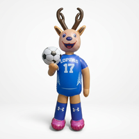 Mascotte gonflable en PVC en forme de cerf pour le football, personnage de dessin animé gonflable pour événements sportifs, poupée mascotte pour la publicité et la décoration
