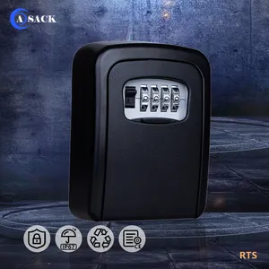 Asack G4 Grote Capaciteit 4 Cijfercombinatie Wachtwoord Waterdichte Metalen Muur Gemonteerde Draagbare Opslag Safe Lock Key Box