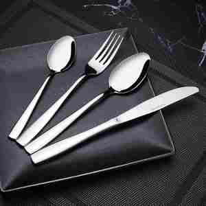 Juego de Cubiertos Ecológicos de Alta Calidad para Bodas, Acero Inoxidable 430, Tenedor, Cuchillo y Cuchara, Diseño Moderno con Acabado Espejo Láser, Cubertería al por Mayor - Product Image 4