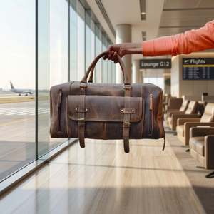 Hot Sale Custom Vintage Style Genuine Buffalo Cow Leather Duffle Travel Bag Large Capacity Durable Waterproof Polyester Original - Product Image 1