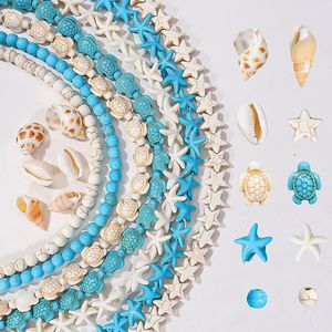 Cuentas de Concha Mixtas de Vida Marina para la Creación de Joyas con Estrellas de Mar, Tortugas Marinas, Conchas y Turquesa Color 5325 - Product Image 5