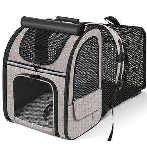 Expandable Foldable <b>Cat</b> <b>Backpack</b> - Breathable Dual-Shoulder Carrier for Pets - Product Image 6