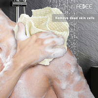 Eco-Friendly 40g Options Pouf de Bain en Maille Ramie Éponge de Bain de Douche Naturelle avec Corde de Suspension Pratique