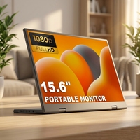 Moniteur portable OEM 15,6 pouces 1080P FHD IPS, angle de vision 178°, USB Type-C, 2 haut-parleurs, Plug & Play, pour les voyages et les affaires
