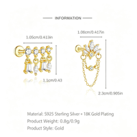 Ensemble de Piercings en Acier Inoxydable 14G 16G 20G Plaqué Or, Anneau de Nez, Anneau de Lèvre, Anneau de Langue, Bijoux Style Punk pour Mariage et Fête