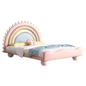 Rosa sognante principessa bambini letto in legno massello imbottito <span class=keywords><strong>cuore</strong></span> Design moderno letto per ragazze adolescenti camera da letto - Product Image 4