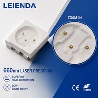 Composant LED SMD 5050 660nm Rouge 0.2W DC 3V Diode Haute Densité Compatible avec Casque Anti-Chute de Cheveux et Appareil de Soin du Cuir Chevelu