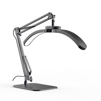 Lampe demi-lune professionnelle de haute qualité pour atelier, bras articulé en métal, 3 modes, 10 niveaux de luminosité, lumière demi-lune pour cils