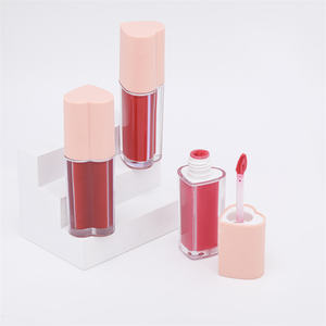 Pink LoveHeart Shaped Lip Gloss Tube Lip Glaze Embalaje personalizado Crema brillante Vegan Lip <span class=keywords><strong>Goss</strong></span> Etiqueta privada - Product Image 1
