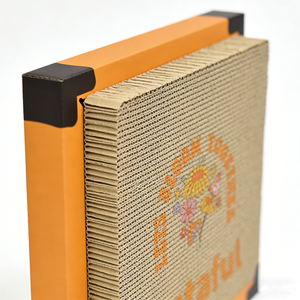 Groothandel Moderne Creatieve Oranje Vierkante Grote Golfkarton Ecologische Kattenbed Kattenkrabpaal Duurzame Kattenkrabplank - Product Image 4