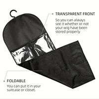 Sacs d'Emballage Durables et Réutilisables Anti-Poussière en Non-Tissé et PVC avec Fermeture Éclair pour Perruques et Accessoires Capillaires