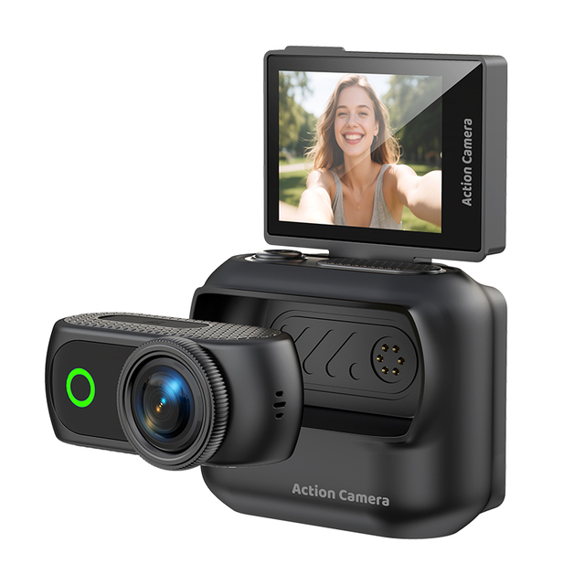 1080P HD Mini Action Vlogging Camera with Flip 2.0 Inch Screen Magnetic Suction Recording Hands-Free POV, Mount Anywhere