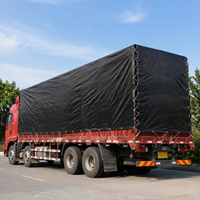 Tissu polyester PVC enduit noir 3 m x 3,5 m pour bâche de camion robuste, protection et stockage de marchandises