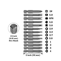 Juego de 13 Puntas Magnéticas para Destornillador, para Herramientas Manuales y Eléctricas - Incluye U, Y, Triángulo, Phillips, Torx y Más, para Electrónica