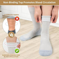 Chaussettes Diabétiques Non Compresives pour Hommes avec Maille Respirante, en Bambou Viscose, Anti-bactériennes, pour Neuropathie Diabétique