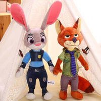 Peluche HY Zootopia, renard Nick Wilde, lapin Judy Hopps, animaux en peluche, jouets, poupée de dessin animé, figurine de film, cadeaux de Noël pour enfants