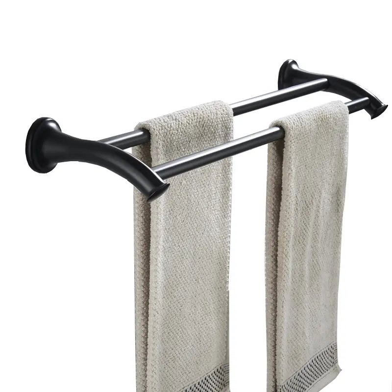 Zinc alloy black double towel bar towel holder towel rail
