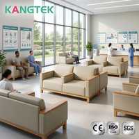 Moderne Krankenhaus-Wartezimmer-Sofa Medizinische Lounge-Couch Antibakterielles Leder Klinik-Sitzgelegenheiten