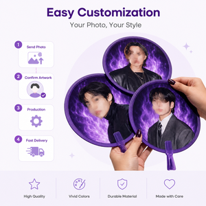 Abanico Redondo Personalizado <span class=keywords><strong>de</strong></span> Bangtan Boys Kpop Idol con Impresión UV <span class=keywords><strong>de</strong></span> Doble Cara, Merchandising <span class=keywords><strong>de</strong></span> Apoyo para Conciertos, Regalos para Fans - Product Image 3