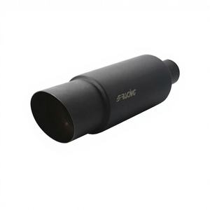 Silenciador Redondo Simoni Racing, Diámetro Interior 51mm, Inclinado, Acero Inoxidable Negro, ESR086/N - Product Image 1