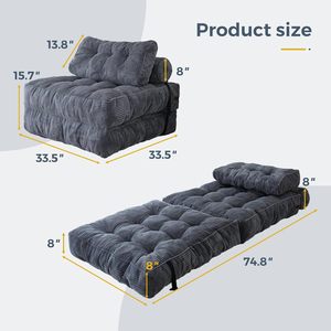 Sofá Cama Plegable Convertible en Oferta, con Almohada y Soporte para la Espalda, para Sala de Estar o Dormitorio - Product Image 2