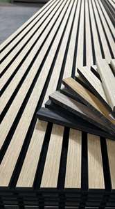 Panneau mural acoustique en bois MDF à rainures 3D, insonorisé, sans MOQ, entrepôt américain, pour la décoration murale intérieure - Product Image 3