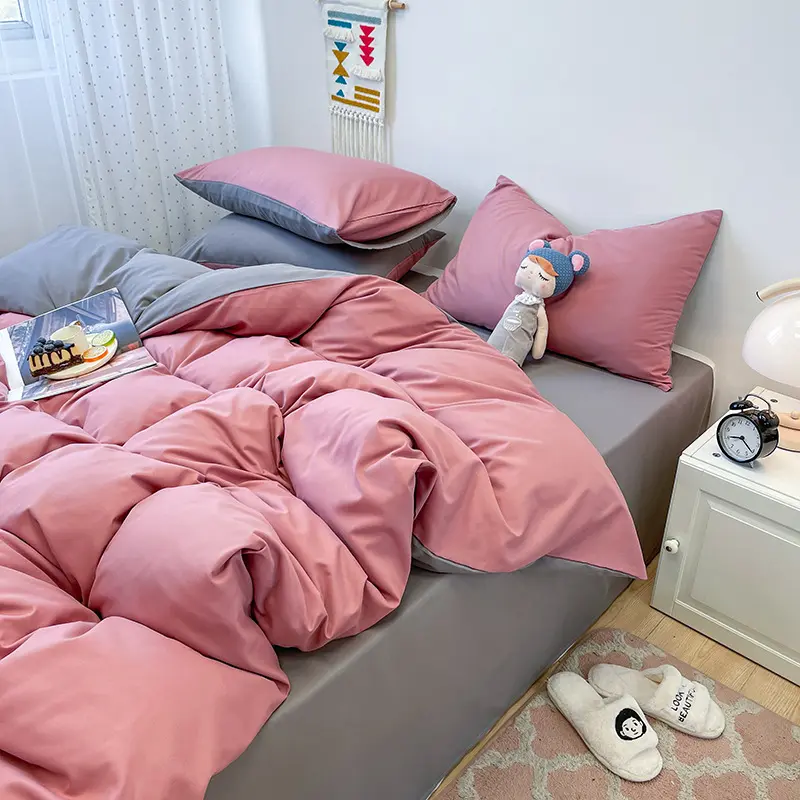 4 قطع أوكو تيكس أغطية سرير ألياف دقيقة مخصصة لحاف سرير مجموعة ملاءات السرير