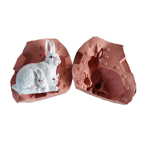 Molde de Silicona de Alta Calidad con Forma de Conejo, Molde de Cemento para Estatua de Conejo de Jardín, en Venta - Product Image 3