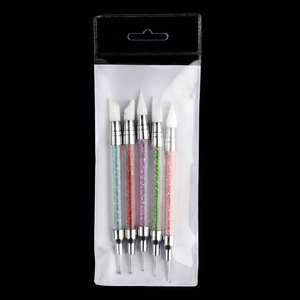 Pinceau à ongles double tête, double usage, fibres artificielles, manche en plastique, stylo de gaufrage, stylo de précision, aiguille de précision, lot de 5 - Product Image 6