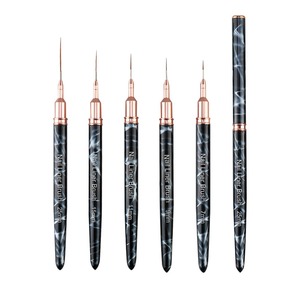 Pinceau à ongles en cuivre à motif de <span class=keywords><strong>tonnerre</strong></span> personnalisé avec logo, motif d'ondulation d'eau, avec manche en métal et poils en nylon - Product Image 2