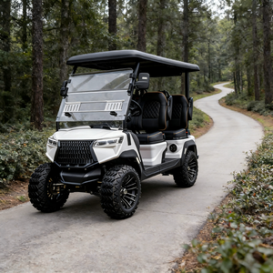 Voiturette de golf électrique 4 places dernière génération avec rangement personnalisé pour sacs de golf, idéale pour les terrains non publics - Product Image 1
